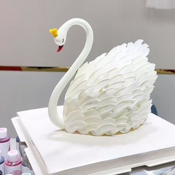 韓式天鵝脖子軟膠成品網紅蛋糕裝飾創意烘焙唯美天鵝甜品擺件配件