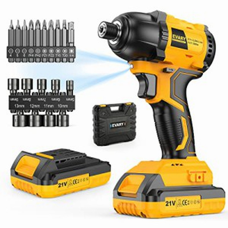 進化版】EVARY 電動インパクトドライバー 21V コードレス トルク300Nm 高回転 電動ドライバー diy工具 ビット10本 ソケット9本 2000mAh 通販 LINEポイント最大1.0%GET | LINEショッピング 進化版】EVARY 電動インパクトドライバー 21V コードレス トルク300Nm 高回転 電動ドライバー diy工具 ビット10本 ソケット9本 2000mAh 通販 LINEポイント最大1.0%GET | LINEショッピング