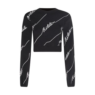 Rotate - Black Cotton And Wool Blend Logo Sweater