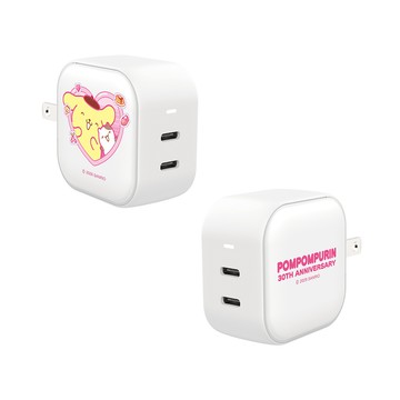 【正版授權】布丁狗從心而來GaN 45W Type-C雙孔充電頭