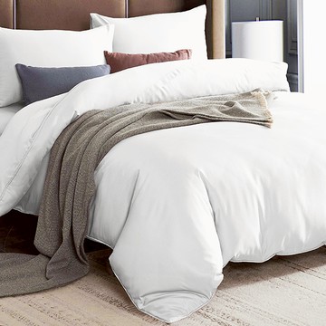 Prawear 巴麗維亞 50%天絲本白素色單人兩用被床包組-親膚透氣  1入