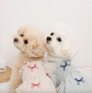 【 MONCHERI 】寵物服飾 | 格紋蝴蝶連身裙