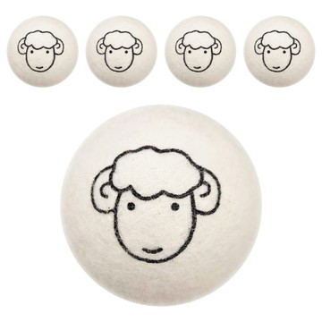 JOYFUL NAPKIN 悅棉 烘衣必備 防靜電 防纏繞 吸濕淨味 羊毛烘衣球  羊頭 米色  5個