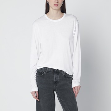 White T-shirt in organic cotton blend