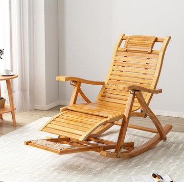 摺疊搖搖椅躺椅陽台午休成人休閒涼椅大人夏季懶人老人竹搖椅家用【林之舍】