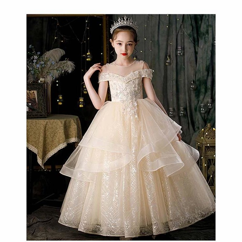 ピアノ発表会 ドレス 中学生 ワンピース 女の子 キッズ ロング子供  