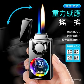 臺灣倉🙌8H出🔥創意黑科技聲控打火機 聲控開關點火打火機氣電閤一充氣打火機批髮 防風打火機 聲控打火機 情侶禮物 送男友