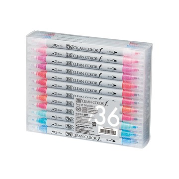 【Kuretake 吳竹】ZIG 雙頭圓頭麥克筆 36色套組 /盒 TCS-6000T-36V(日本品牌)