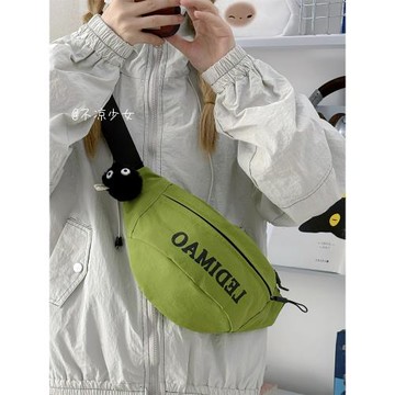 字母印花工裝潮牌運動小眾胸包男輕便復古休閑腰包女學生斜挎背包