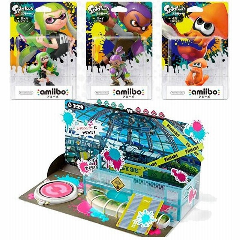 新品 Amiibo ボーイ ガール イカ 限定色3種 Amiiboジオラマキット スプラトゥーン モズク農園 セット品 通販 Lineポイント最大0 5 Get Lineショッピング