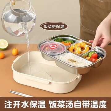 保溫餐盒 飯盒 不鏽鋼便當 餐盒 兒童小學生上班族可微波爐分格飯盒