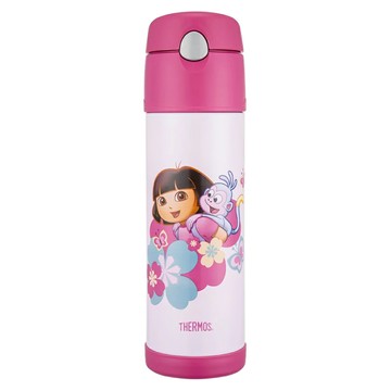 THERMOS 膳魔師 不銹鋼真空保冷吸管瓶 附背帶 HS4010DR-PK  DORA 紅色  1個