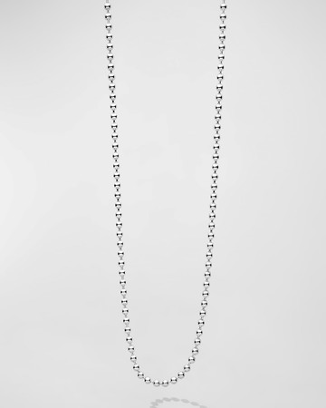 Men's Sterling Silver Logo-Link Ball Chain Necklace, 2.5mm, 22in