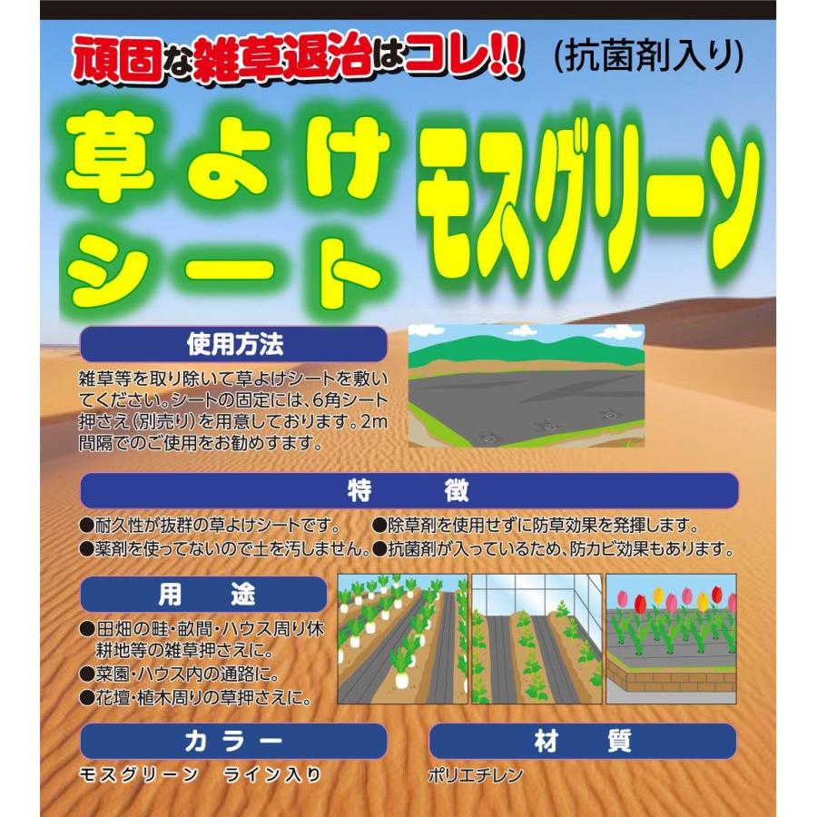 「法人限定」シンセイ 草よけシート モスグリーン 2×50m 厚手 抗菌剤入り防草シート 2本セット 「メーカー直送・代引不可」