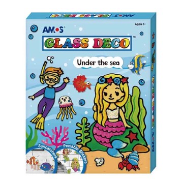 【AMOS 阿摩司】韓國原裝 7 色 10.5ML 海底世界 玻璃彩繪 創意組合 / 組 GD10P7-US
