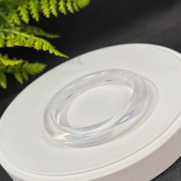 冰透白水晶手鐲 54MM 星光閃片白色水晶手環 精神平和 半山半水