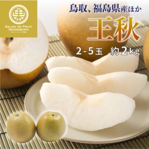 [予約 2023年11月1日-11月30日の納品] 王秋 梨 約2kg 2-5玉 鳥取 福島産ほか 初冬 糖度約12度 和梨 冬ギフト お歳暮 御歳暮