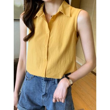 夏季棉麻襯衫女裝夏裝2025年新款西裝內搭上衣潮外穿無袖棉質小衫