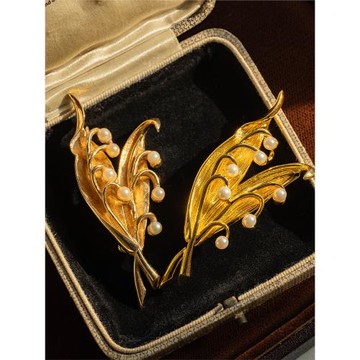 【五月鈴蘭】Vintage復古高檔鈴蘭胸針大牌小眾設計高級配飾別針