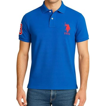 U.S. POLO 男全棉合身大馬Polo馬球衫