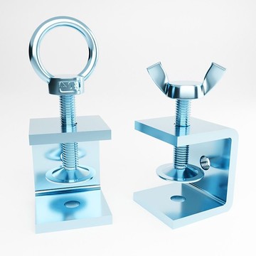 好貨下殺🌈鐵鍍鋅老虎夾子管卡方形u型c型固定夾具夾緊器手擰吊環緊固夾卡子 TRCK