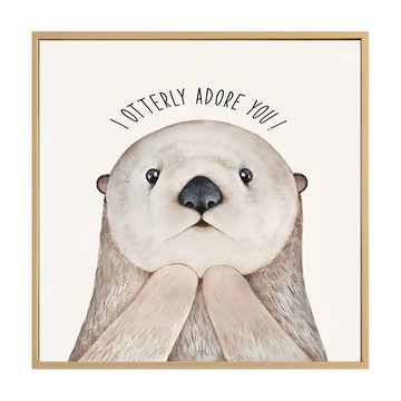 BOLUO GALLERY 菠蘿選畫所 I Otterly Adore You 方版 APLS4438D  40 x 40cm  木色