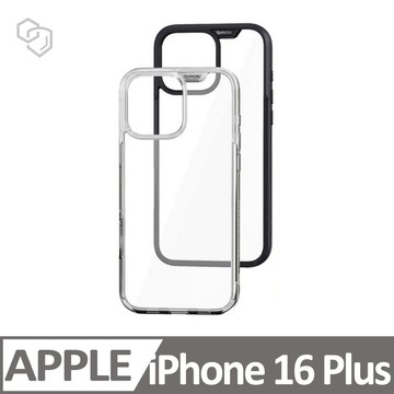 imos case iPhone 16 Plus 美國軍規認證雙料防震保護殼 黑色/透明