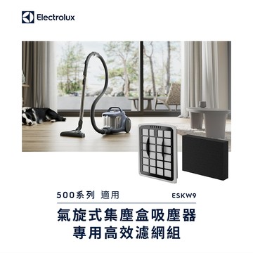 【Electrolux 伊萊克斯】500氣旋式集塵盒吸塵器專用高效濾網組 (ESKW9)