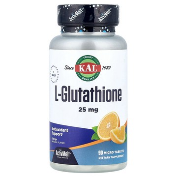 KAL, L-谷胱甘肽微片，香橙味，25 毫克，90 片裝
