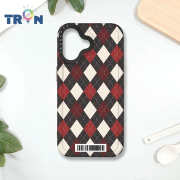 TRON IPHONE 16 英式蘇格蘭格紋B款 防摔 MAGSAFE 磁吸 太空載具殼 透黑 手機殼
