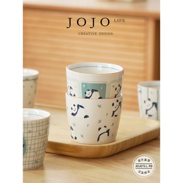 JOJO'S L. PD.false.杯具中式原創貼花熊貓日式喝茶杯隨手 | 杏假