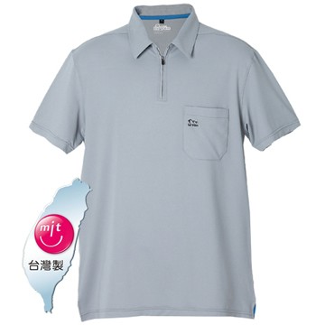 LV7258 男吸排抗UV短袖POLO衫(淺灰)