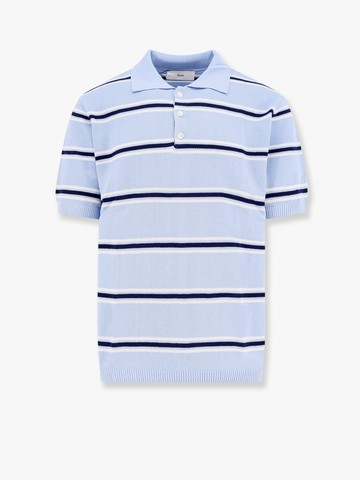 Cotton polo shirt with striped motif - DUNST - gender_Man