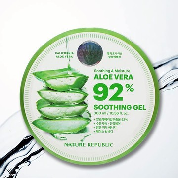 Nature Republic 92%蘆薈補水修護保濕凝膠300ml 蘆薈膠 蘆薈凝凍 蘆薈凍 D929360