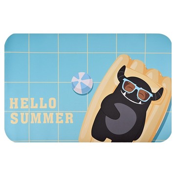 monster 軟式珪藻土吸水彩印地墊  夏日時光 藍色  58 x 38 x 0.4cm