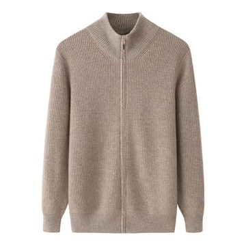 20222秋冬新款羊絨衫男開衫拉鏈半高領加厚保暖外穿毛衣外套K3252