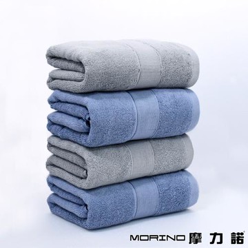 【MORINO】MIT 石墨烯抗菌防臭素色棉質緞條方巾