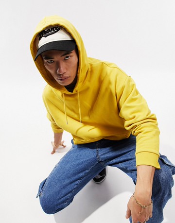 ASOS DESIGN oversized hoodie in yellow