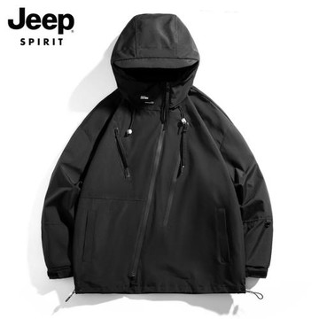 JEEP SPIRIT2025新款連帽夾克男士春秋潮牌高街痞帥男生休閑外套