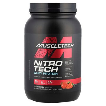 MuscleTech, 正氮科技，分離乳清+瘦增肌粉，草莓，2 磅（907 克）