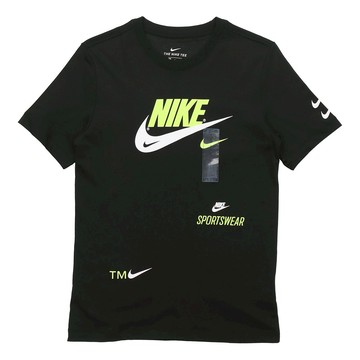 Nike Alphabet Logo Sports Short Sleeve Black