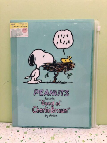 【震撼精品百貨】史奴比Peanuts Snoopy  SNOOPY 6P資料夾-綠與塔克#53208 震撼日式精品百貨