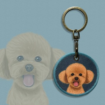 Q毛 鑰匙圈 布章鑰匙圈 紅貴賓 貴賓狗 悠遊卡 悠遊卡鑰匙圈 狗狗