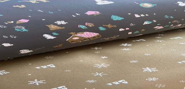 薑餅與棉花糖包裝紙 - 雙面印刷