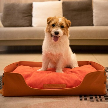 【VitalWave 元氣光波】皮革絨感寵物矩形窩墊 (寵物床 寵物睡墊)