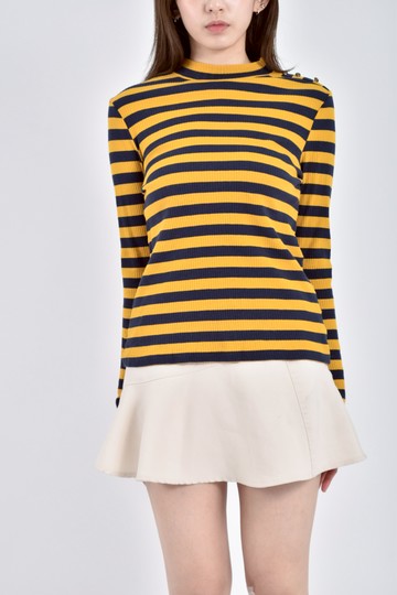 (M) esprit條紋黃色長袖上衣