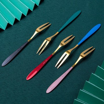 304不銹鋼水果叉套裝創意甜品叉蛋糕叉水果簽月餅叉子點心叉家用