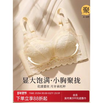 潤微內衣女小胸聚攏無痕美背蜜桃胸性感內衣平胸專用舒適文胸罩