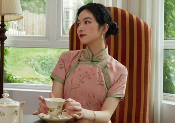 如嫿 新中式復古 古法雙襟雪紡旗袍