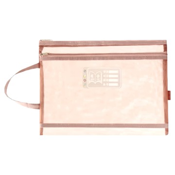 手提網紗資料袋 Y638 粉色 雙層 32g  32 x 24cm  4個